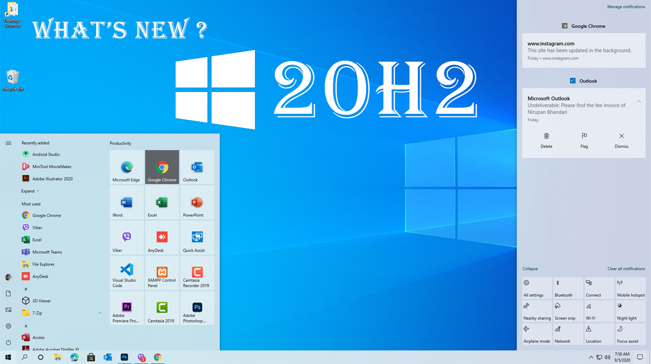 Windows 10 Version 20H2 ||  What's New in Windows 10 20H2 Update?